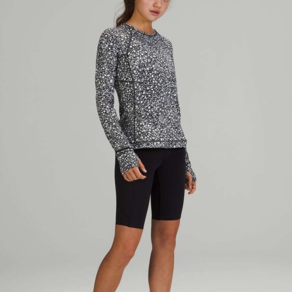 Lululemon Its Rulu Run Long Sleeve Shirt Venture Floral Alpine White Black - Picture 4 of 13